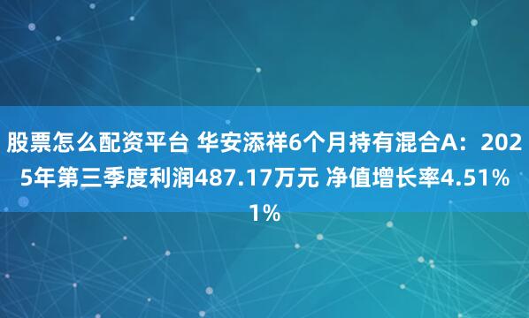 股票怎么配资平台 华安添祥6个月持有混合A：2025年第三季度利润487.17万元 净值增长率4.51%